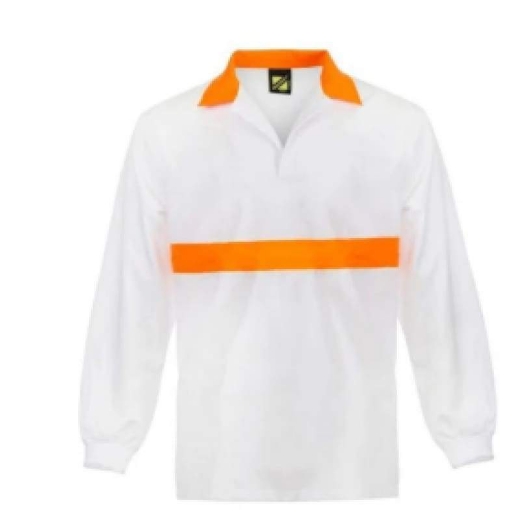 Picture of WorkCraft, Food Industry Jac Shirt, Contrast Collar and Chestband, Long Sleeve
